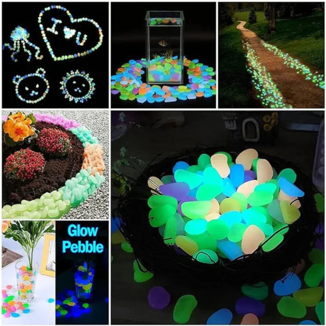 Glowing Pebbles - Multicolour Fluorescent Artificial Stones For Home Decor (100pcs)