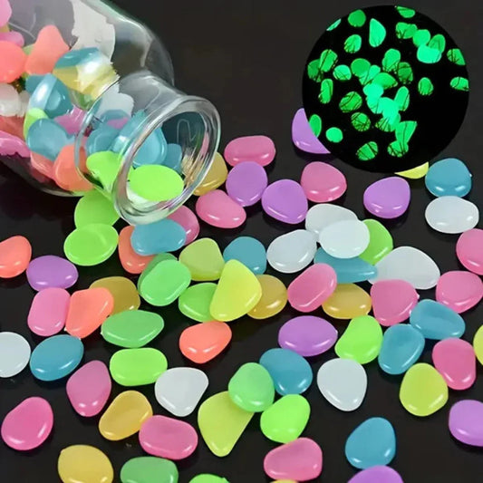 Glowing Pebbles -  Multicolour Fluorescent Artificial Stones For Home Decor (100pcs)